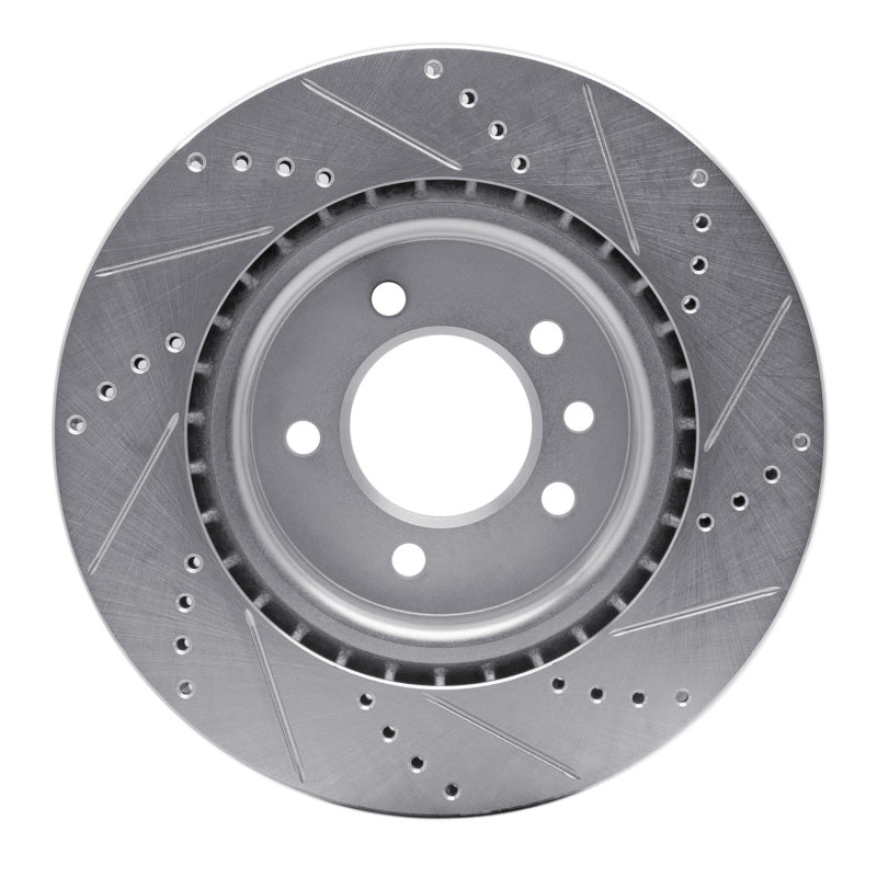 R1 Concepts R1 18-20 Land Rover Discovery Rear Left Drilled & Slotted Silver Brake Rotor