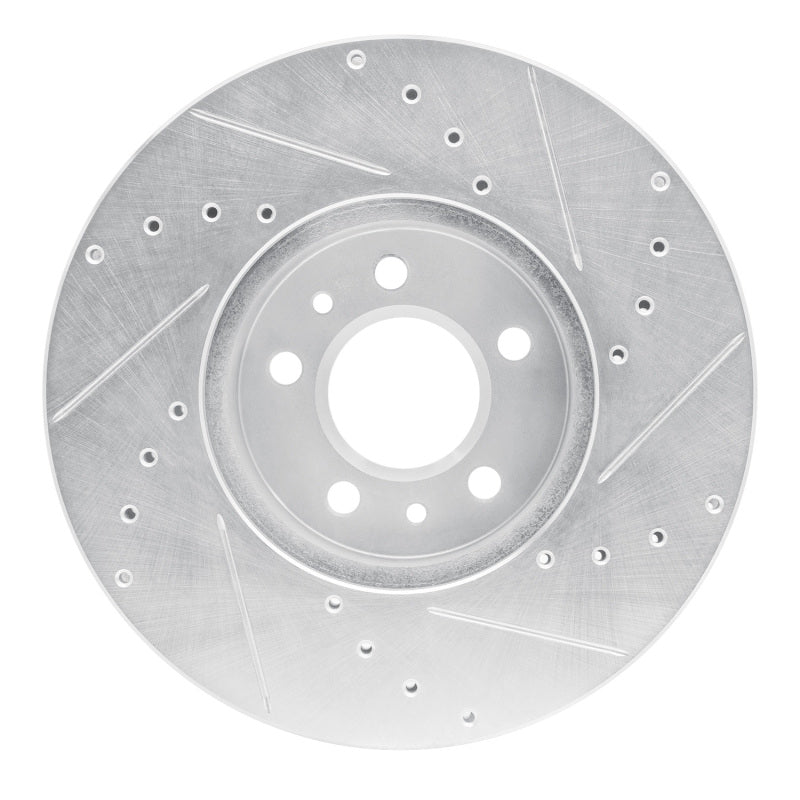 R1 Concepts R1 98-02 Ford Crown Victoria Front Left Drilled & Slotted Silver Brake Rotor