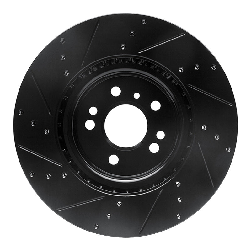 R1 Concepts R1 12-18 Mercedes-Benz ML350 Front Right Drilled & Slotted Black Brake Rotor