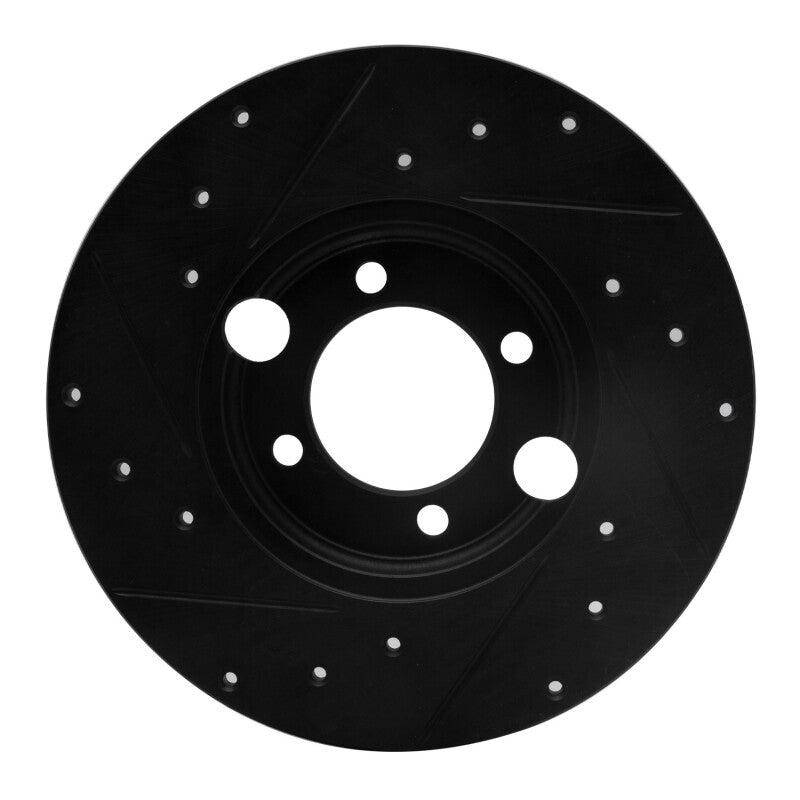R1 Concepts R1 83-93 Jaguar XJRS Rear Right Drilled & Slotted Black Brake Rotor