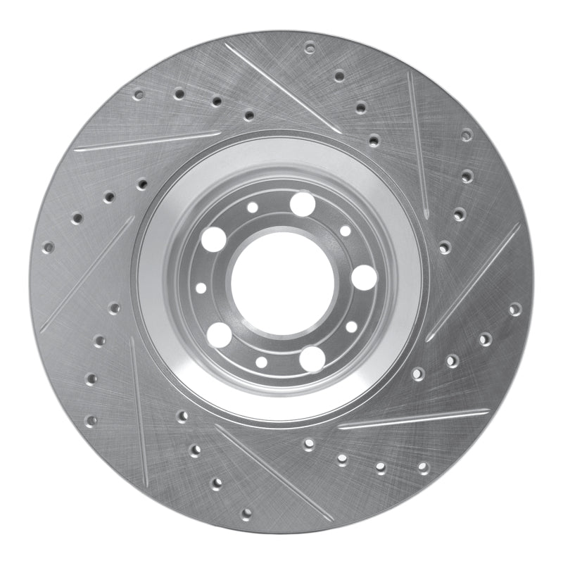 R1 Concepts R1 03-09 Volvo S60 Front Left Drilled & Slotted Silver Brake Rotor