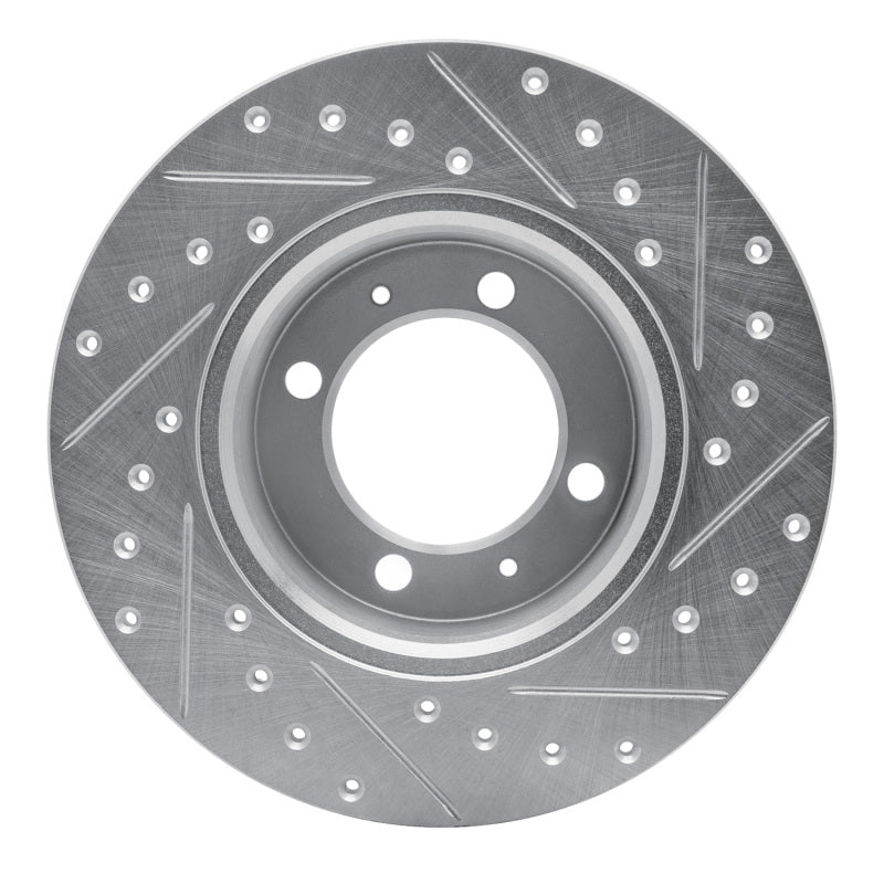 R1 Concepts R1 81-87 Saab 900 Front Left Drilled & Slotted Silver Brake Rotor