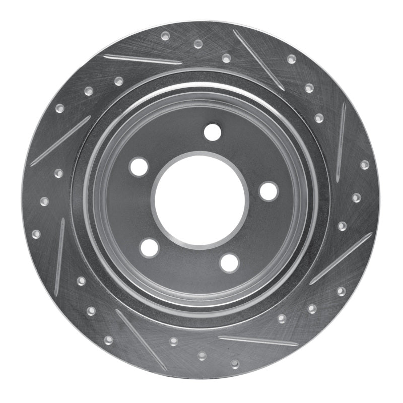 R1 Concepts R1 04-08 Chrysler Pacifica Rear Left Drilled & Slotted Silver Brake Rotor