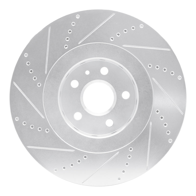 R1 Concepts R1 2009-2015 Cadillac CTS Front Right Drilled & Slotted Silver Brake Rotor