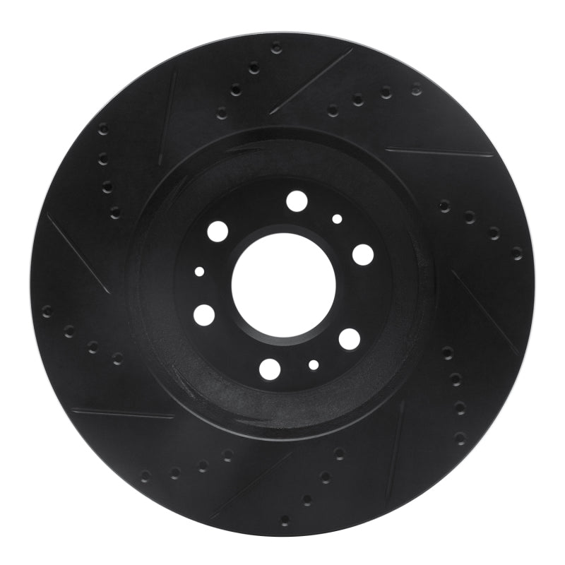 R1 Concepts R1 04-09 Cadillac SRX Front Right Drilled & Slotted Black Brake Rotor