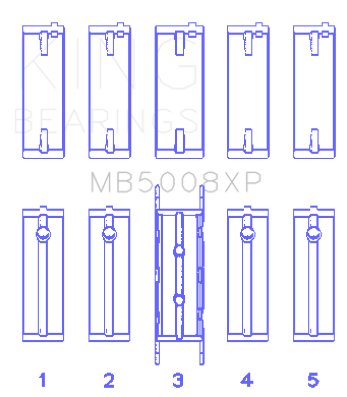 King Engine Bearings Ford ZETec 1.6/1.8/2.0 (Size +.026mm) Main Bearing Set