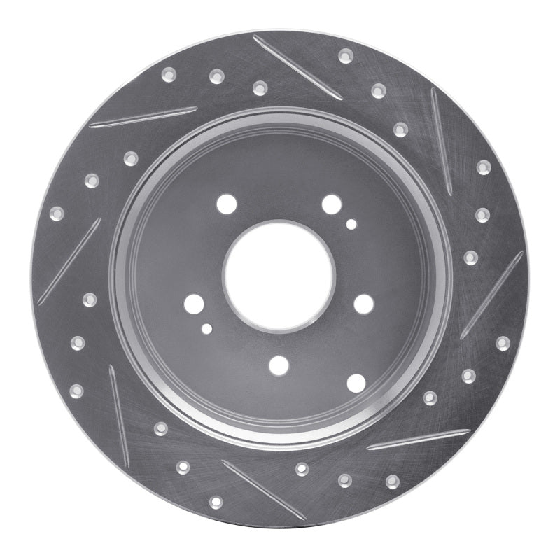 R1 Concepts R1 07-09 Hyundai SANTA FE Rear Left Drilled & Slotted Silver Brake Rotor