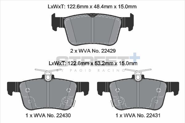 PAGID Racing T8237SP2001 STREET+ Brake Pads