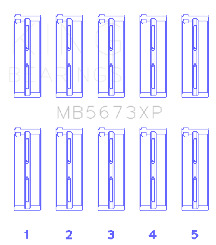 King Engine Bearings Honda F20C/F22C 16v Performance Main Bearing Set - Size STDX