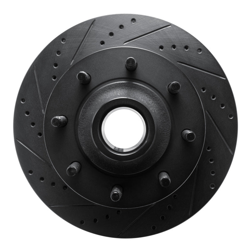 R1 Concepts R1 03-05 Ford F-350 Super Duty 2WD Front Left Drilled & Slotted Black Brake Rotor