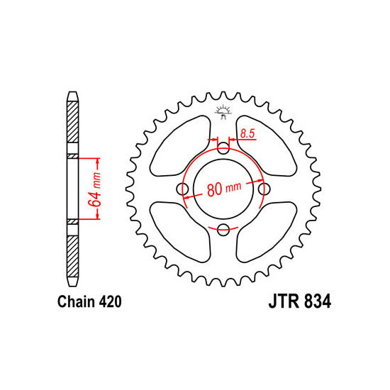 JT JTR834,43 Chain Sprocket