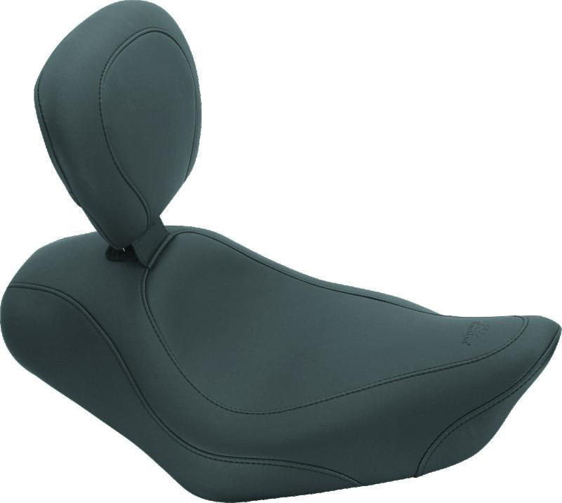 Mustang Motorcycle Mustang 04-21 Harley Sportster Wide Tripper Solo Seat w/Driver Backrest - Black