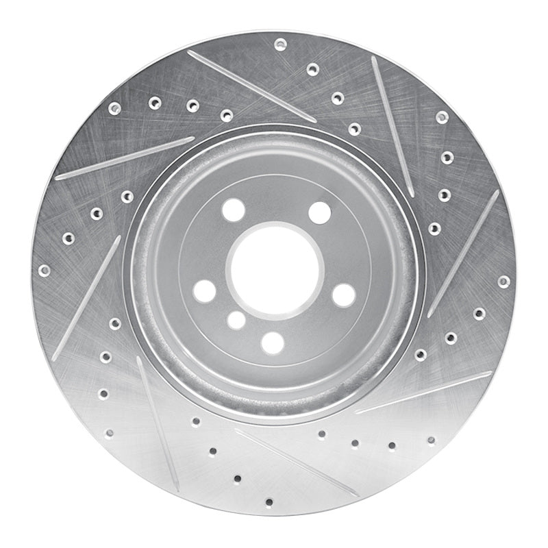 R1 Concepts R1 17-25 BMW 530E Front Left Drilled & Slotted Silver Brake Rotor
