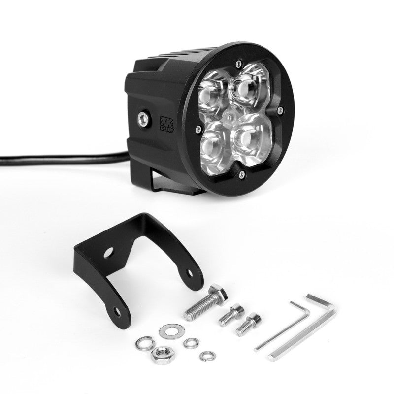 XKGLOW XK Glow Round XKchrome 20w LED Cube Light w/ RGB Accent Light - Spot Beam w/Fog Light Bracket