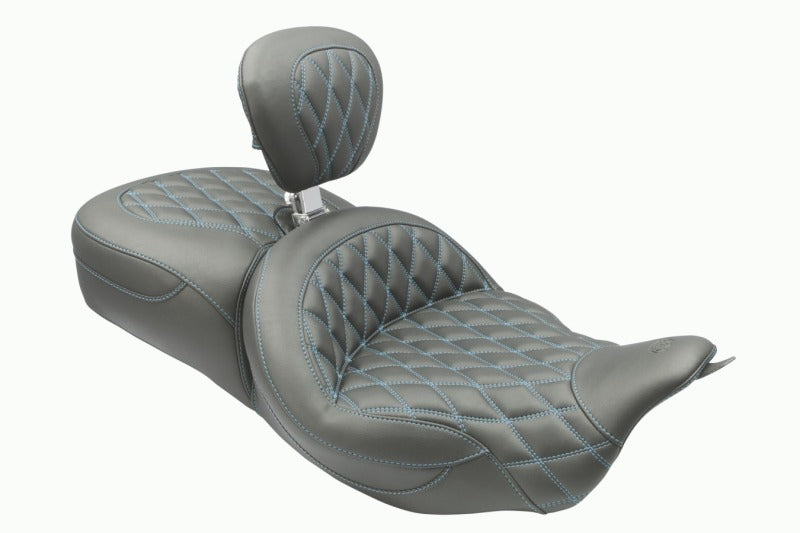 Mustang Motorcycle Mustang 08-25 Harley FL Touring Rd King Sp, Rd Glide Ltd, Dble Diamond ST Backrest - Black/SB