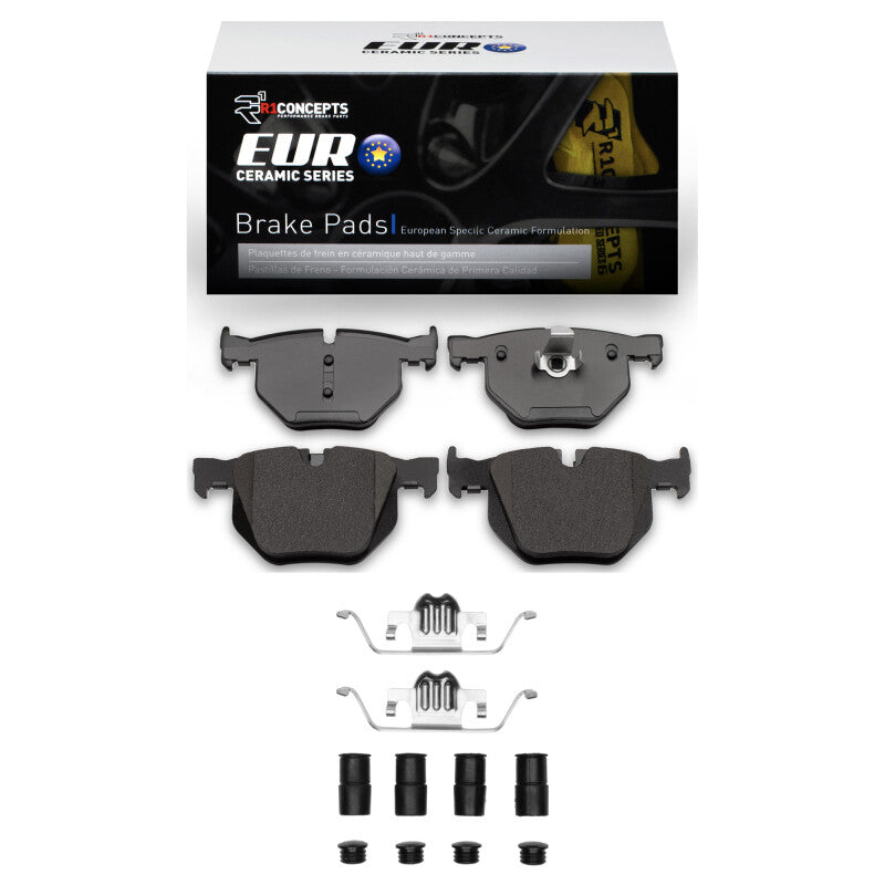 R1 Concepts R1 04-10 BMW 528I xDrive Rear Euro Ceramic Pads & Hardware Kit