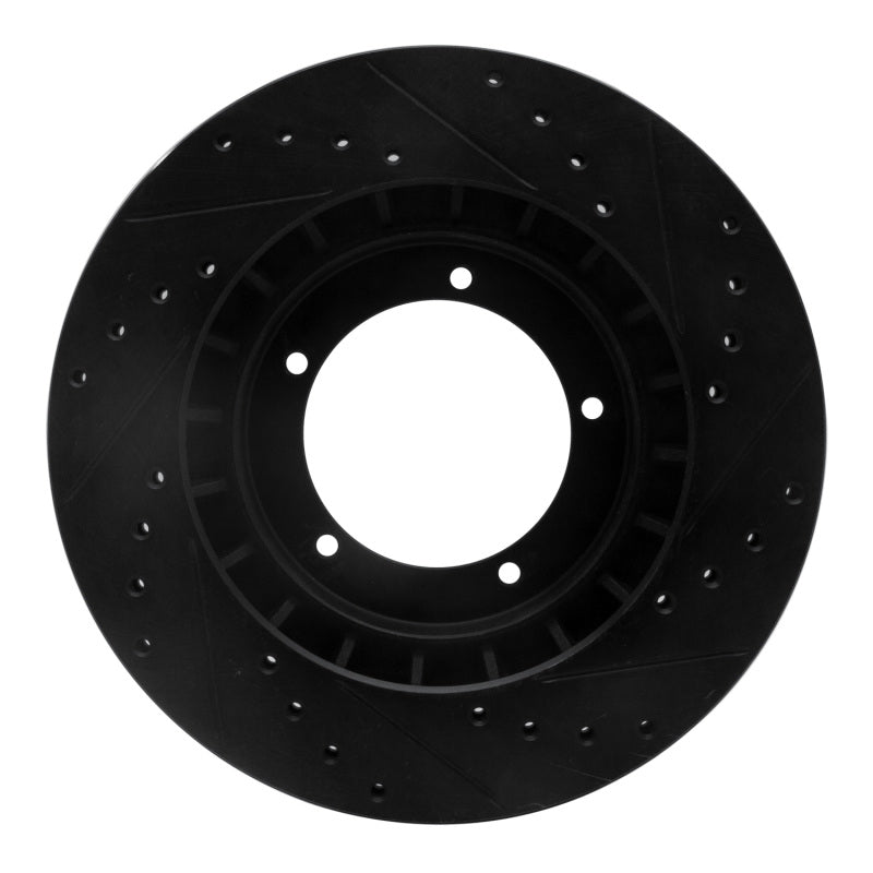 R1 Concepts R1 86-86 Porsche 944 Turbo Front Left Drilled & Slotted Black Brake Rotor