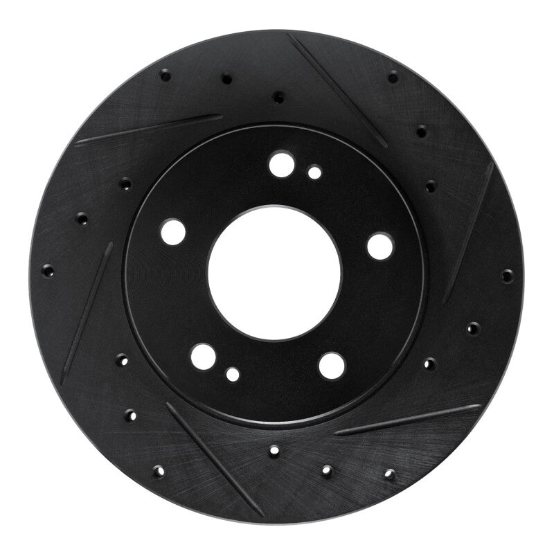 R1 Concepts R1 98-98 Eagle TALON Front Right Drilled & Slotted Black Brake Rotor