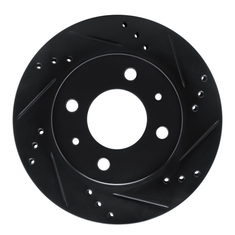 R1 Concepts R1 98-12 Dodge ATOS (Mexico) Front Right Drilled & Slotted Black Brake Rotor