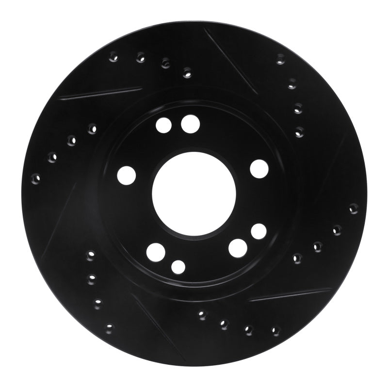 R1 Concepts R1 87-93 Mercedes-Benz 190E Front Left Drilled & Slotted Black Brake Rotor