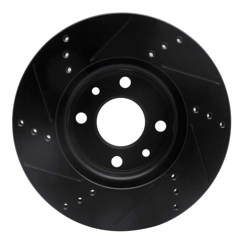 R1 Concepts R1 09-19 Dodge Vision (Mexico) Front Right Drilled & Slotted Black Brake Rotor