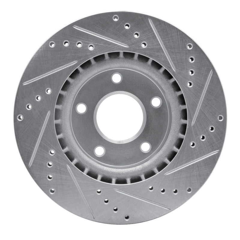 R1 Concepts R1 82-85 Mercedes-Benz 500SEC Front Left Drilled & Slotted Silver Brake Rotor