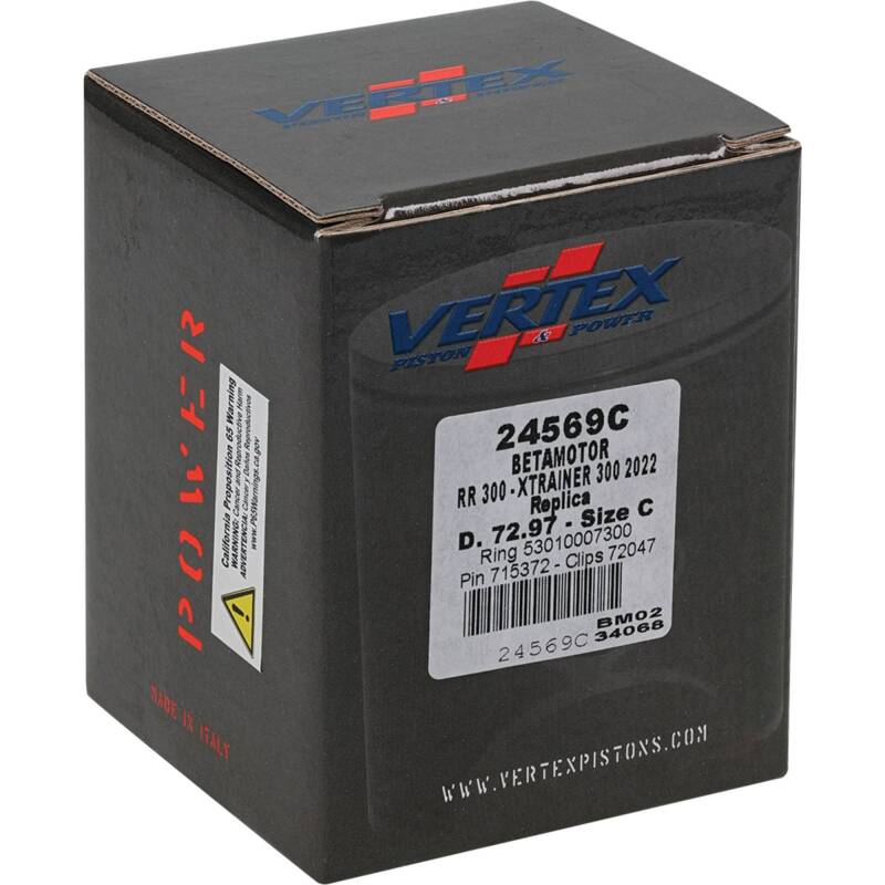 Vertex Pistons Vertex Piston 22-24 Beta RR 2T 300 300cc Cast Replica Piston Kit