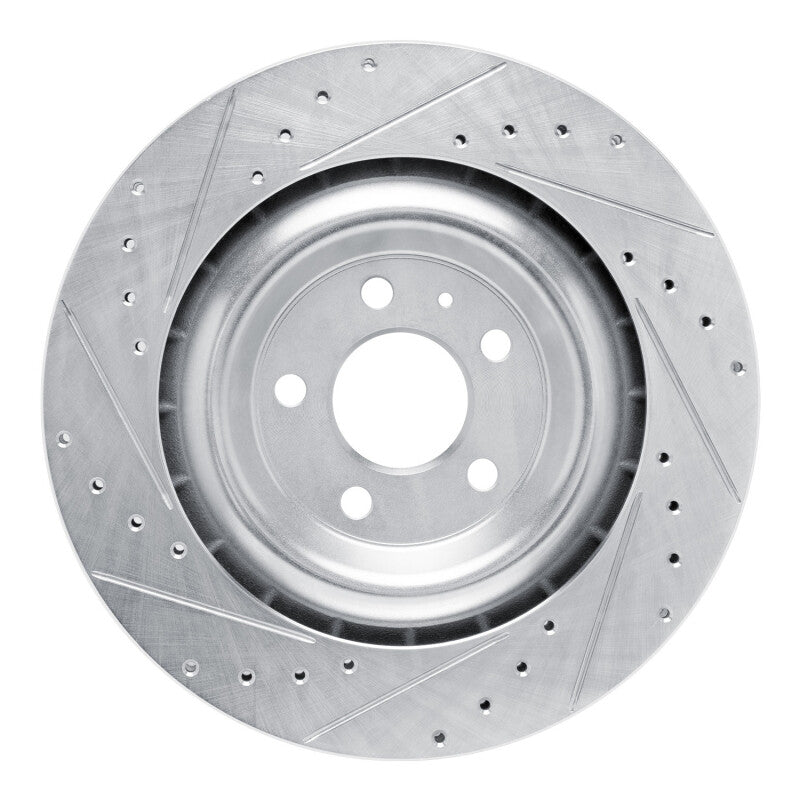 R1 Concepts R1 15-18 Porsche Macan Rear Right Drilled & Slotted Silver Brake Rotor