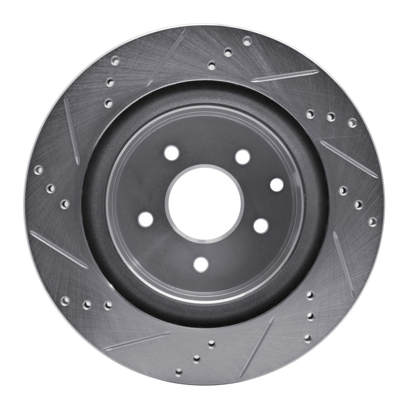 R1 Concepts R1 03-08 Infiniti G35 Rear Right Drilled & Slotted Silver Brake Rotor