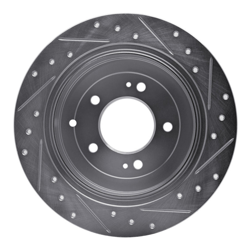 R1 Concepts R1 16-22 Hyundai TUCSON Rear Left Drilled & Slotted Silver Brake Rotor