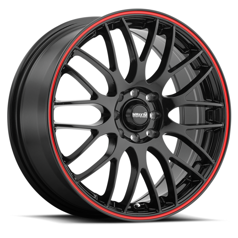 Konig Maxxim Maze 17x7 10x110/115 ET40 Black/Red Stripe