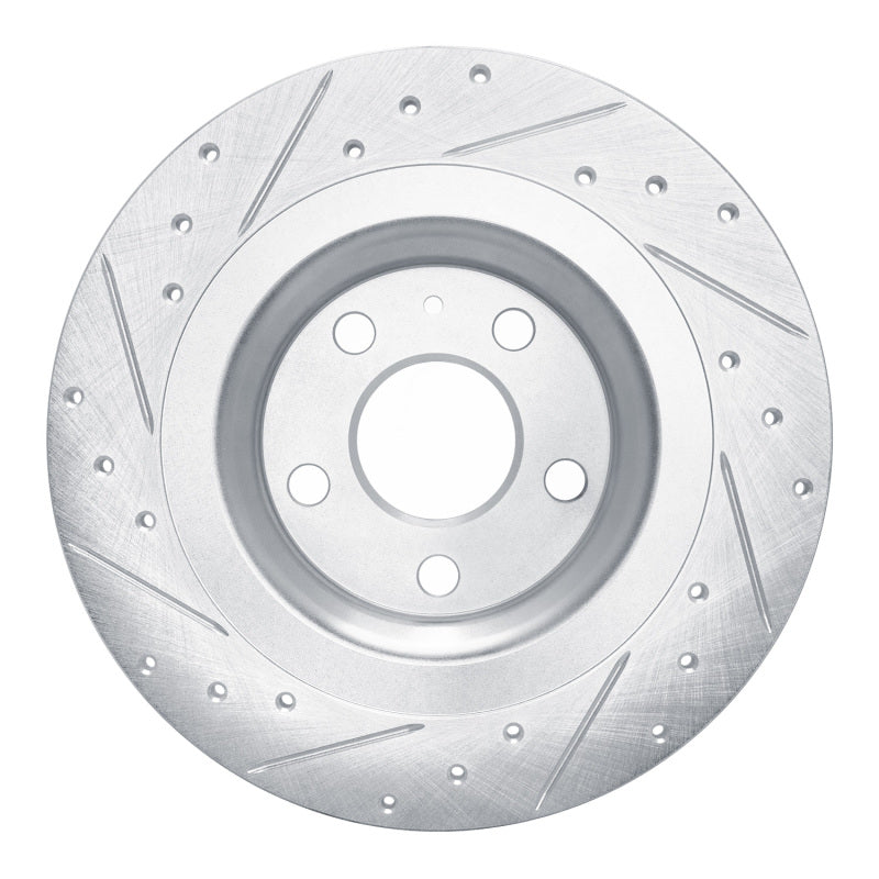 R1 Concepts R1 19-25 Volvo XC40 Rear Right Drilled & Slotted Silver Brake Rotor