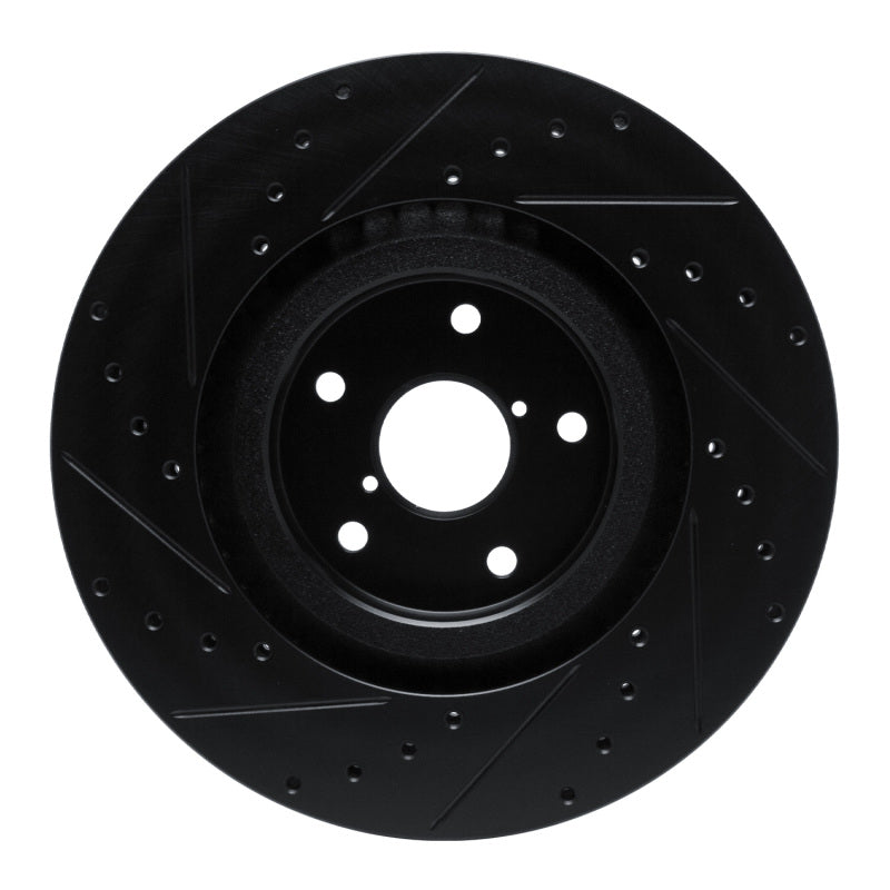 R1 Concepts R1 -23 Subaru Ascent Front Right Drilled & Slotted Black Brake Rotor