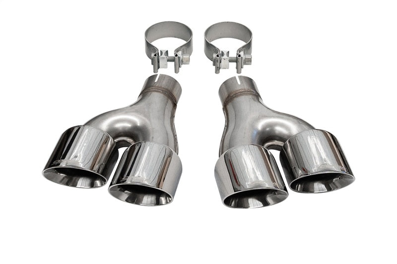 CORSA Performance Corsa 2011-2021 Jeep Grand Cherokee Twin 2.5in Inlet / 4in Outlet Polished Pro-Series Tip Kit