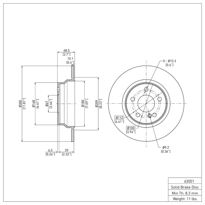 DFC 03-16 Mercedes-Benz E500 Rear Brake Rotor
