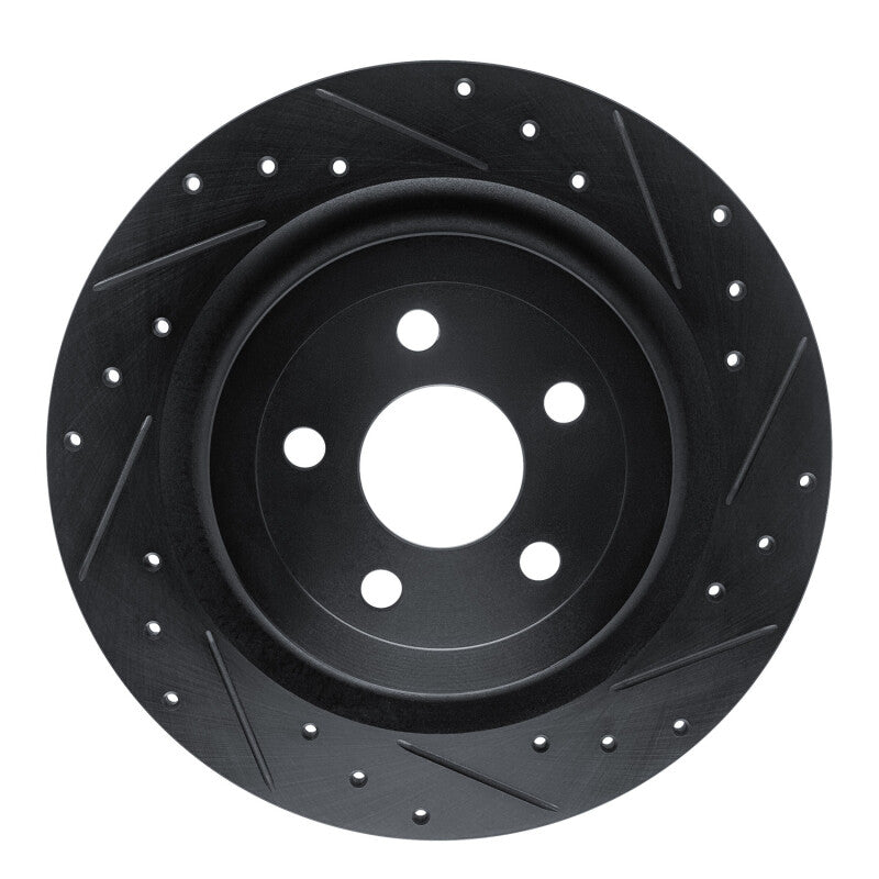 R1 Concepts R1 21-25 Ford Mustang Mach-E Rear Right Drilled & Slotted Black Brake Rotor