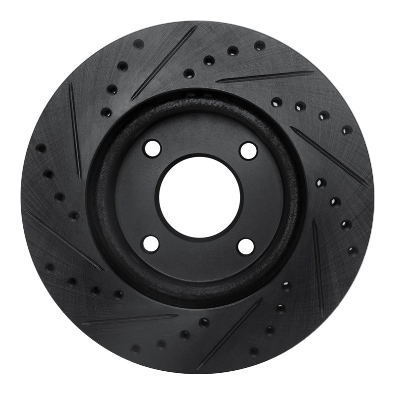 R1 Concepts R1 07-14 Nissan Cube Front Right Drilled & Slotted Black Brake Rotor