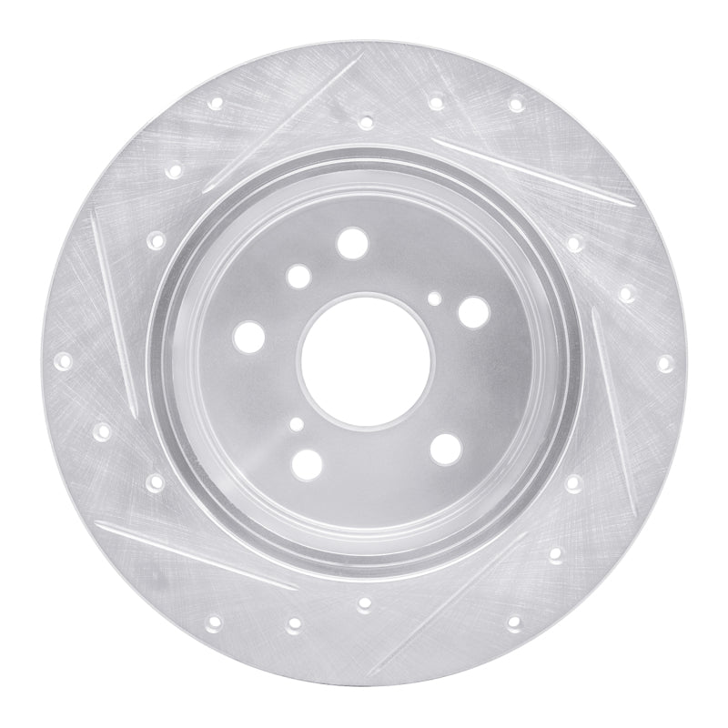 R1 Concepts R1 92-03 Lexus RX300 Rear Right Drilled & Slotted Silver Brake Rotor