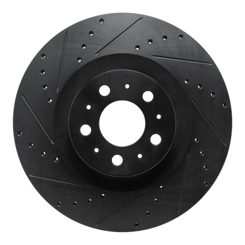 R1 Concepts R1 20-25 Tesla Model Y Front Left Drilled & Slotted Black Brake Rotor