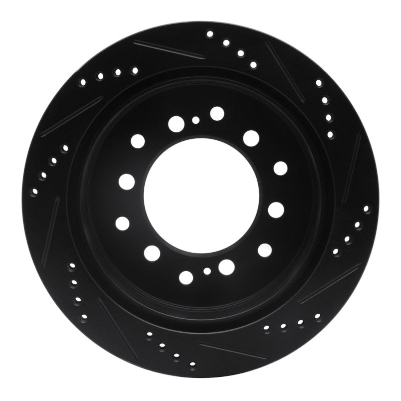 R1 Concepts R1 01-09 Lexus GX470 Rear Left Drilled & Slotted Black Brake Rotor