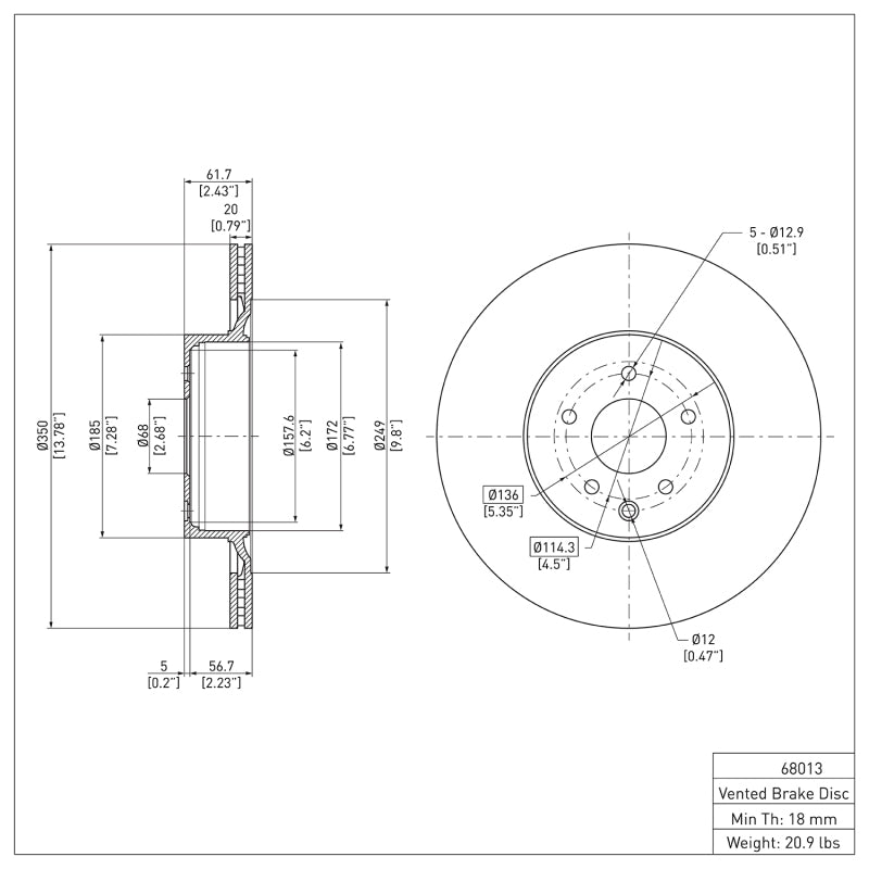 DFC 09-20 Nissan 370Z Rear Brake Rotor