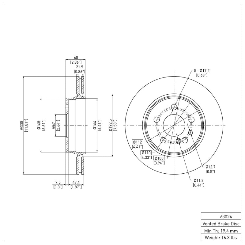 DFC 92-99 Mercedes-Benz 400SE Rear Brake Rotor