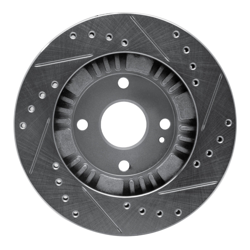 R1 Concepts R1 99-03 Mazda Protege Front Left Drilled & Slotted Silver Brake Rotor