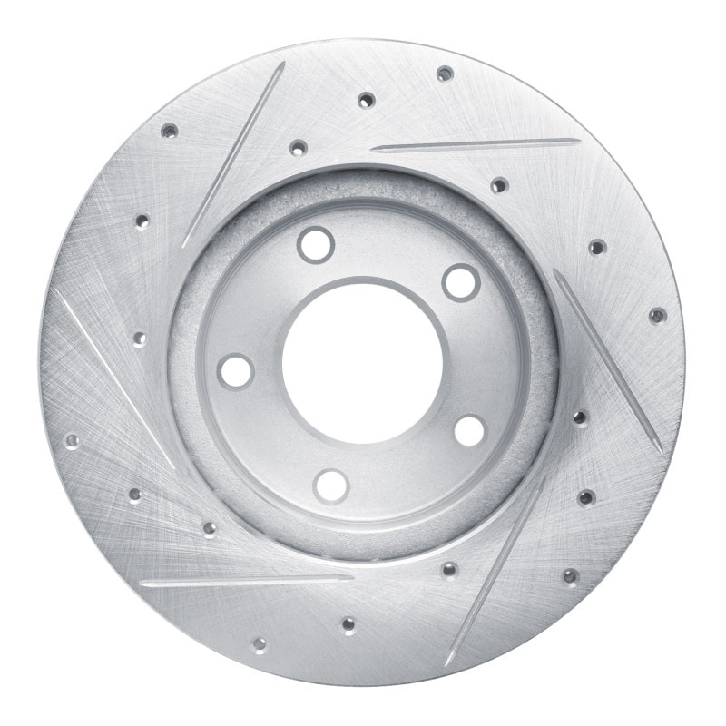 R1 Concepts R1 92-03 Mazda 626 Front Right Drilled & Slotted Silver Brake Rotor