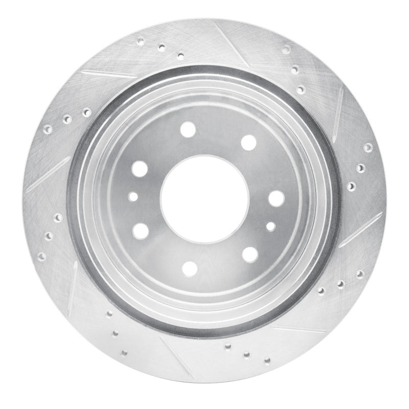 R1 Concepts R1 04-11 Ford F-150 RWD Rear Left Drilled & Slotted Silver Brake Rotor