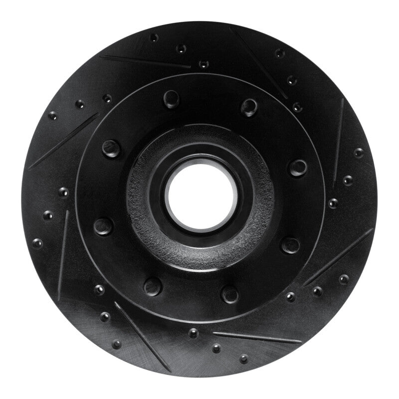 R1 Concepts R1 80-85 Ford E-250 Econoline Club Wagon Front Right Drilled & Slotted Black Brake Rotor
