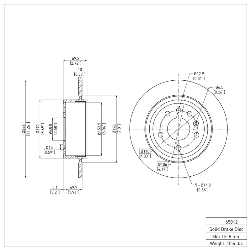 DFC 99-10 Saab 9-5 Rear Brake Rotor
