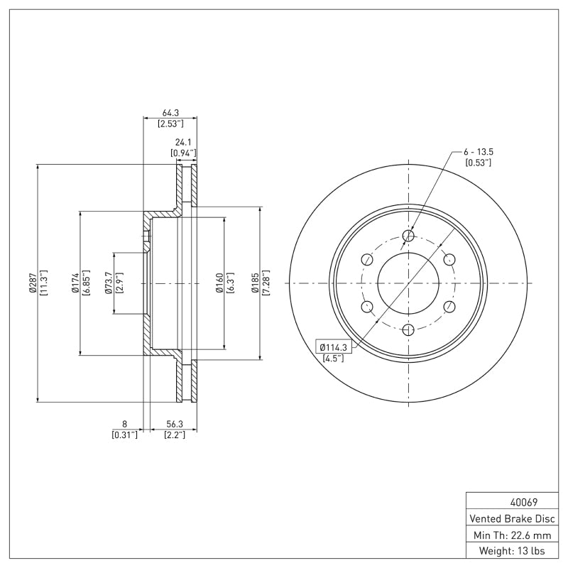 DFC 91-96 Dodge Dakota 4WD Front Brake Rotor