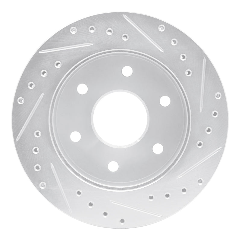 R1 Concepts R1 88-00 Cadillac Escalade Front Left Drilled & Slotted Silver Brake Rotor