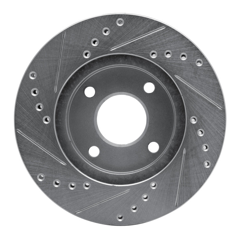 R1 Concepts R1 95-04 Ford CONTOUR Front Right Drilled & Slotted Silver Brake Rotor